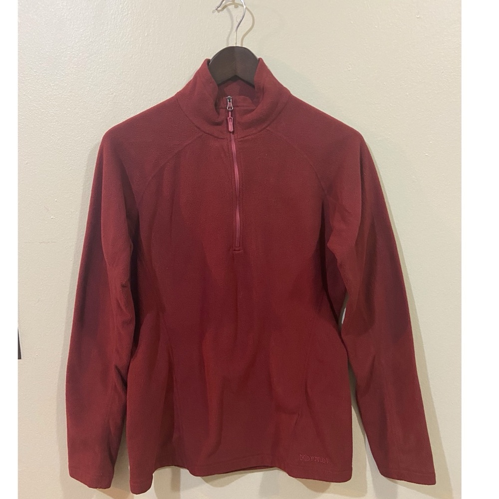 MARMOT Burgundy Zip Front Long Sleeve Fleece